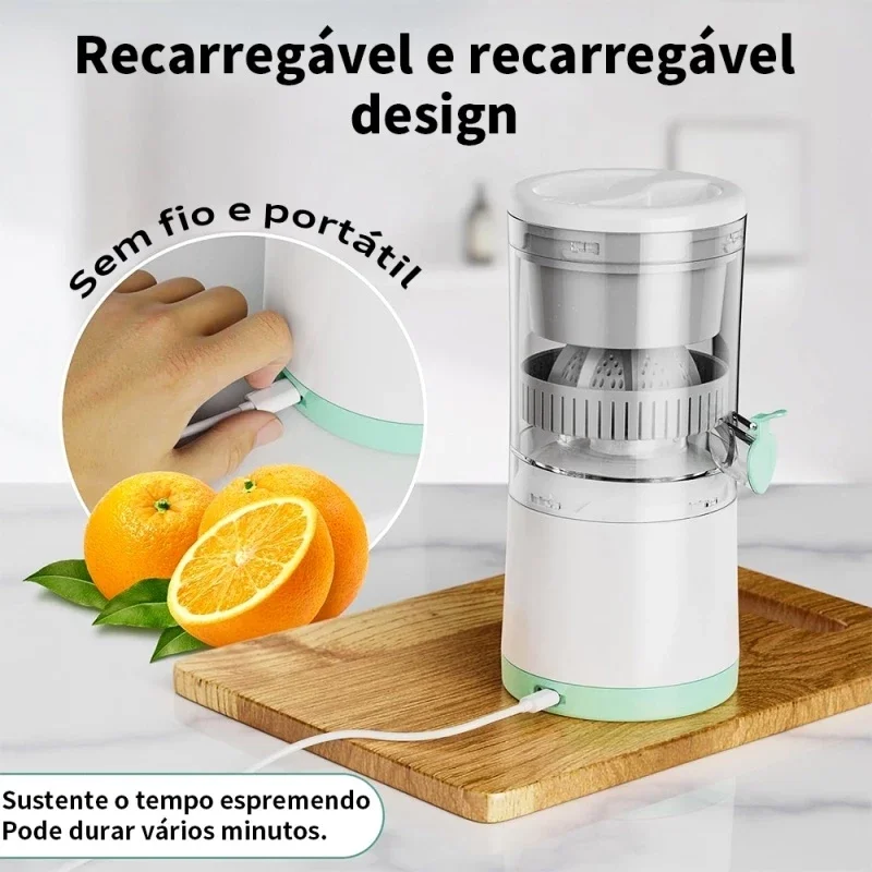 Espremedor Elétrico Laranja Limão Frutas Fazer Sucos Recarregável usb