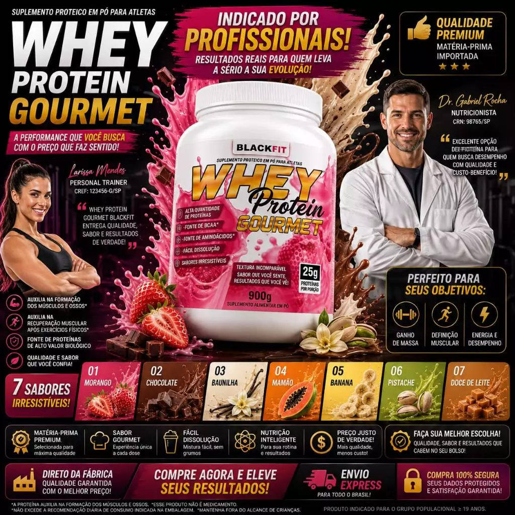 Whey Protein 900g Muito Barato Bom e Saboroso - Massa Muscular Academia Fitness Treino Tênis Camiseta ENVIO RAPIDO